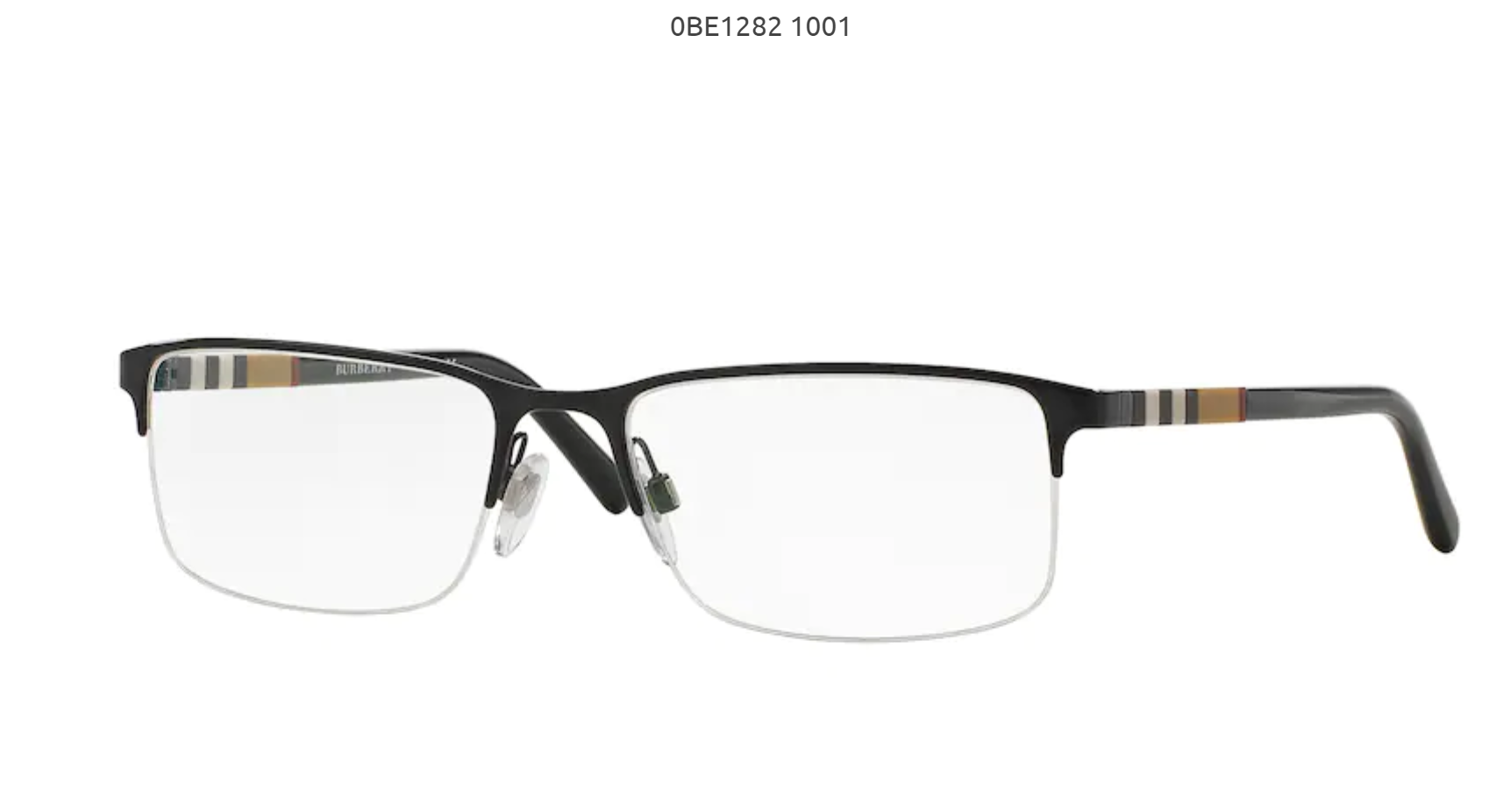 Burberry BE 1282 1001 Black Palladium Metal Semi-Rimless Eyeglasses 55mm |  MIC OPTICAL北美网上配镜